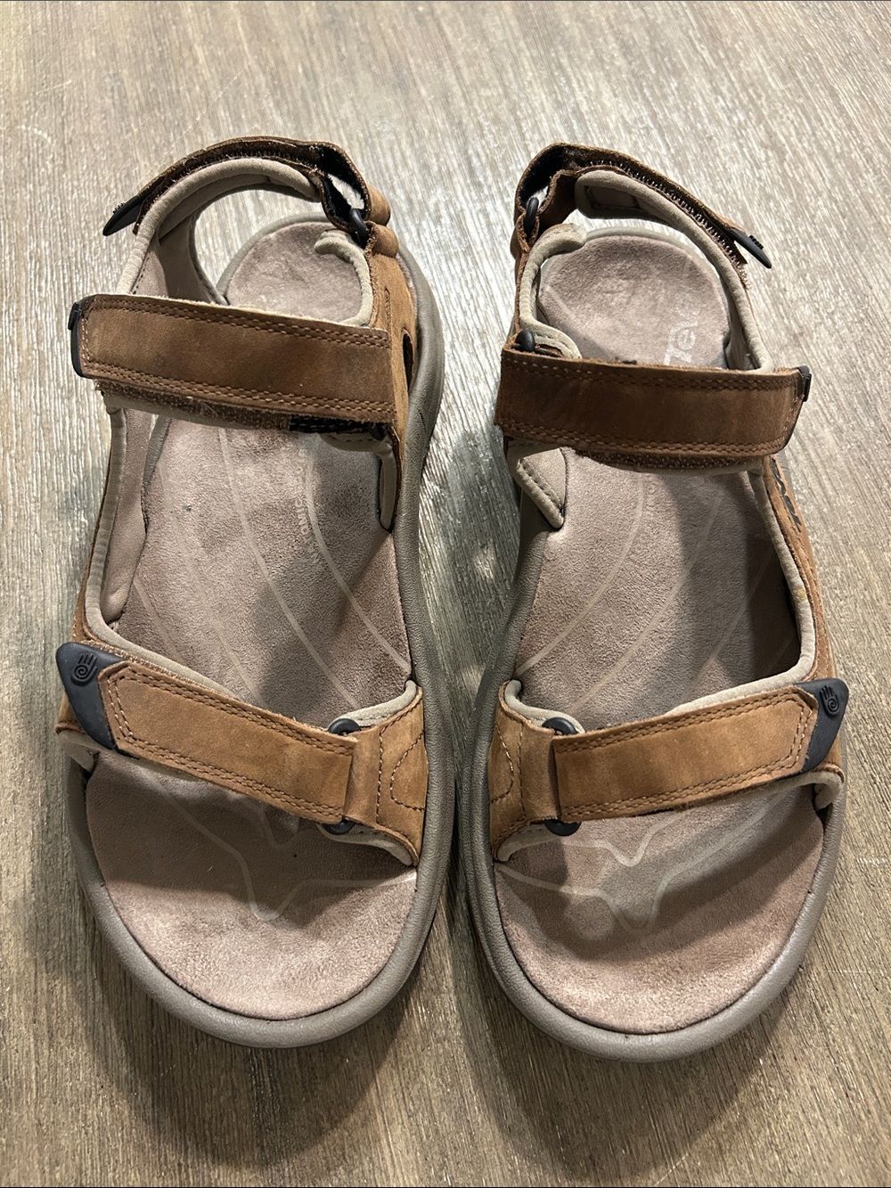 Teva Langdon River Sport Sandals Men's Size 10 Brown Adjustable Slip On, Sz. 7.